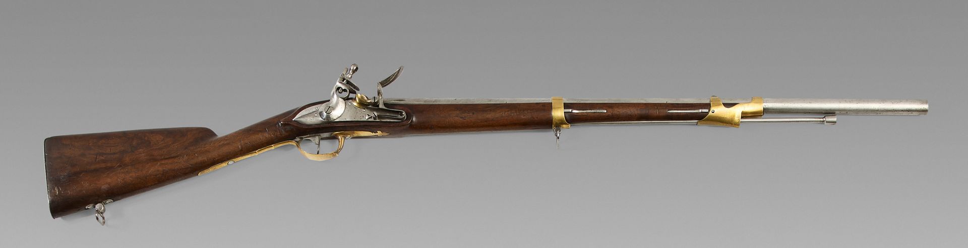 Null Interesting flintlock musket for an officer of the Royal Guard or National &hellip;