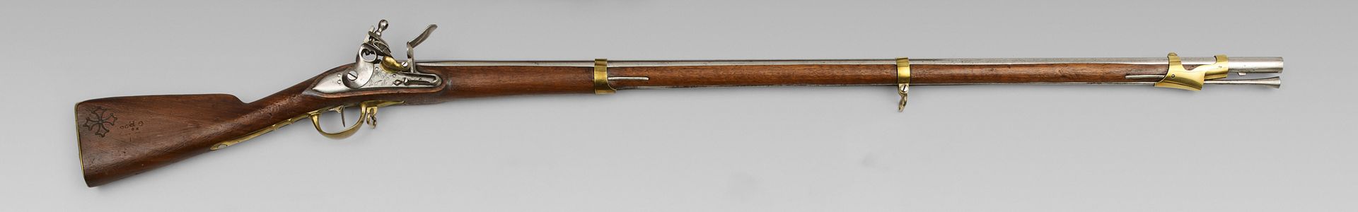 Null Beau fusil à silex de marine, de bord, modèle 1779/1786, canon à deux pans &hellip;
