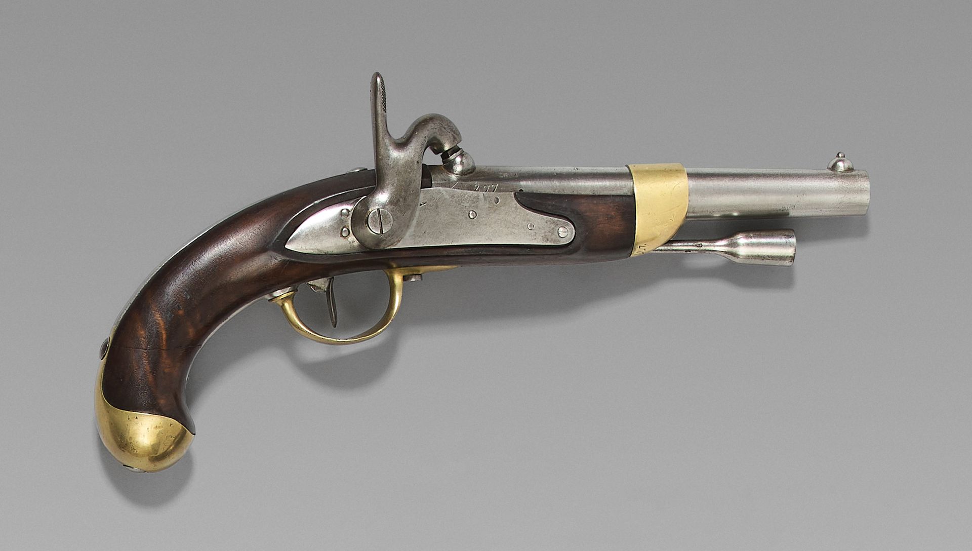 Null Pistolet à percussion de marine modèle 1822 T Bis, canon poinçonné et daté &hellip;