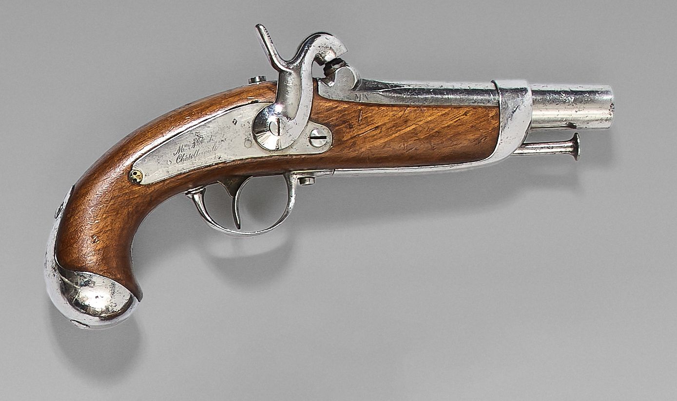 Null Pistolet de gendarmerie à percussion modèle 1842 canon poinçonné : “A” et “&hellip;