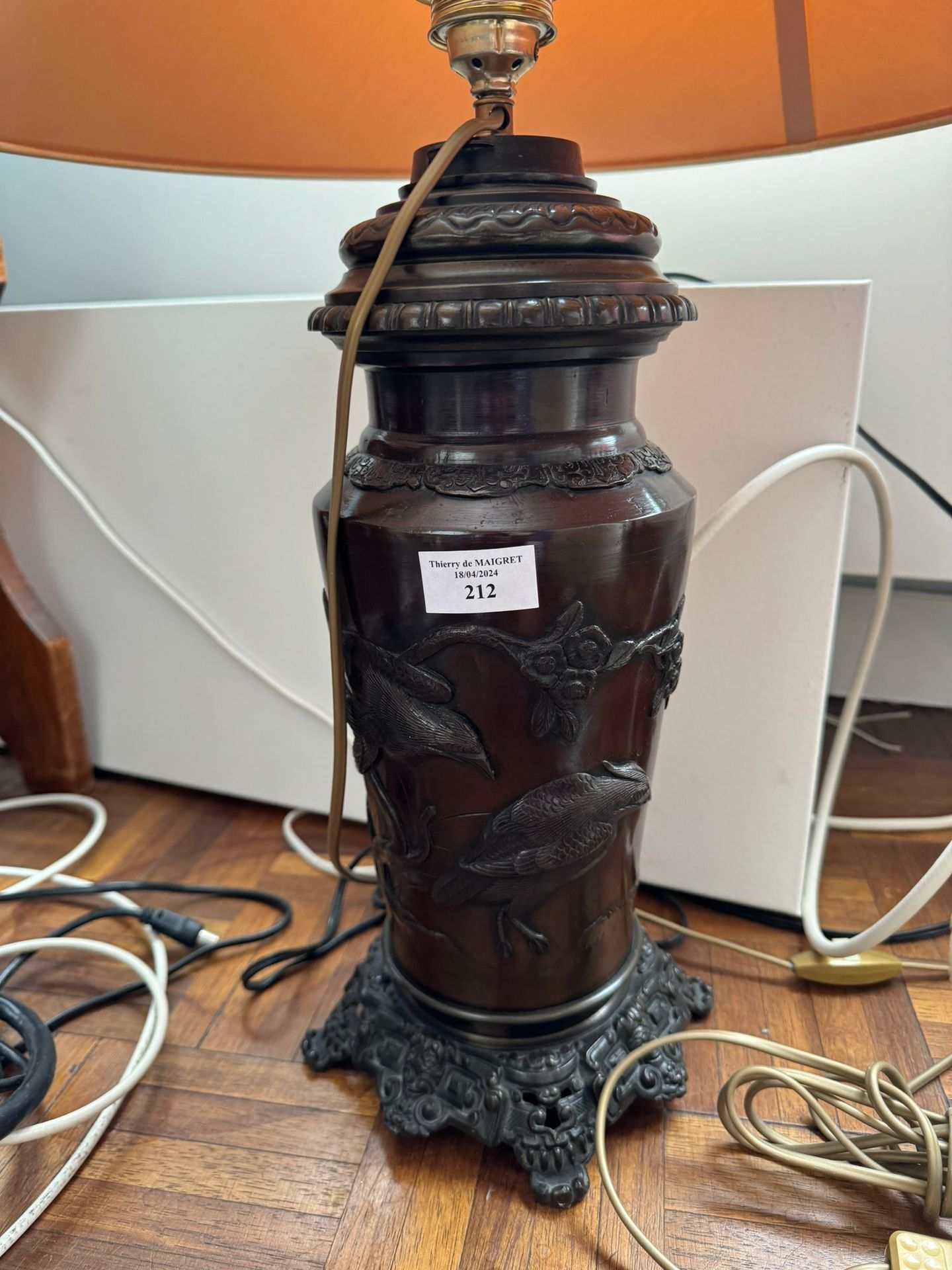 Null JAPAN 
Bronze Potiche montiert Lampe 
38 cm
(Ref 1)
