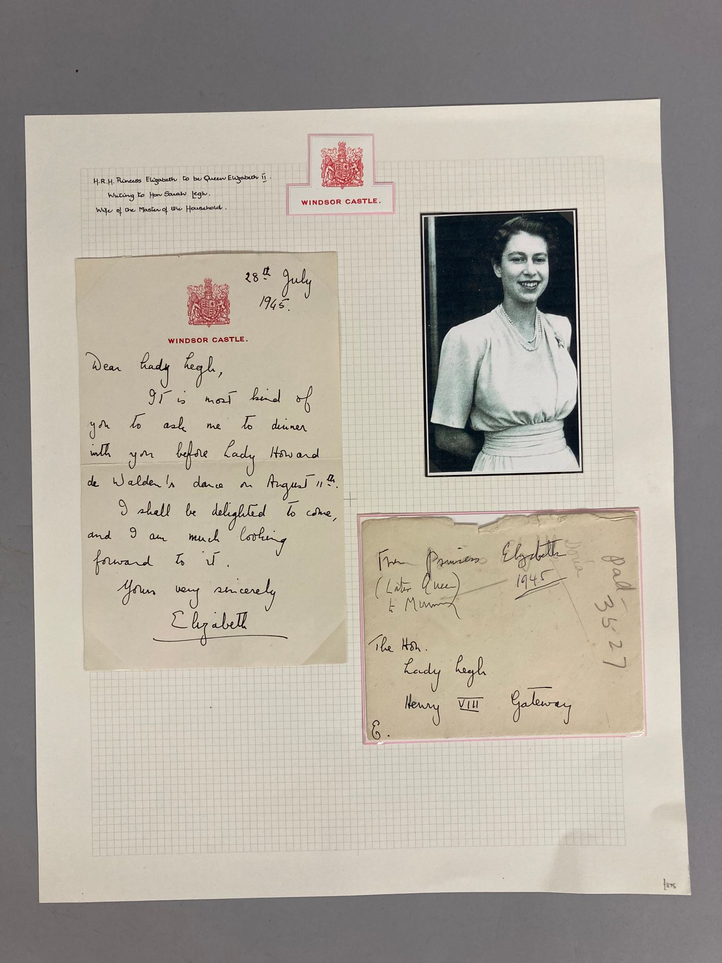 Null ELIZABETH II (1926-2023), reine d’Angleterre. - LAS Elizabeth adressée à Mr&hellip;