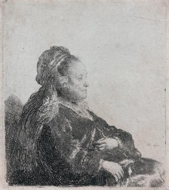 Rembrandt Harmenszoon van Rijn (1606-1669) Portrait de la mère de Rembrandt assi&hellip;
