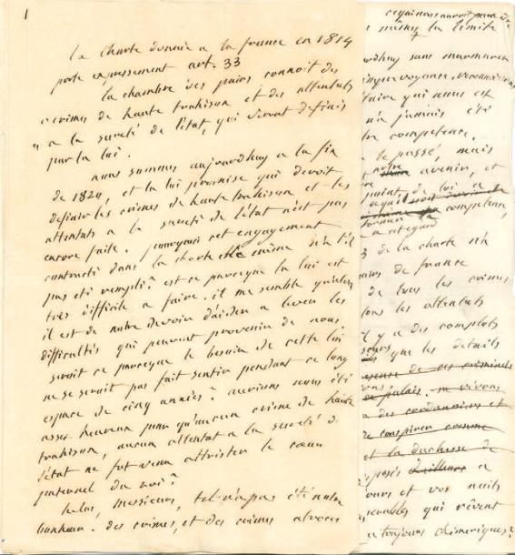 Charles-Maurice de talleyrand MANUSCRIT autographe d'un discours [décembre 1820]&hellip;
