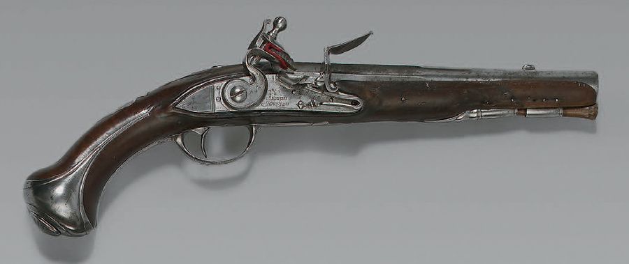 Null Rare pistolet de garde du corps du Roi modèle 1755, canon à pans puis rond &hellip;