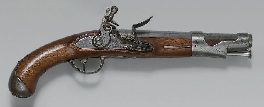 Null Pistolet de cavalerie à silex modèle 1763/66, canon à deux pans puis rond p&hellip;