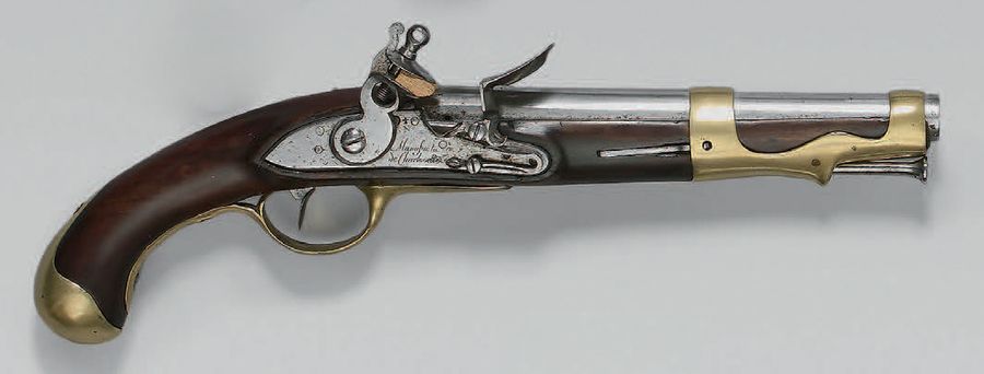 Null Pistolet de cavalerie à silex modèle 1763/66, canon à deux pans puis rond d&hellip;