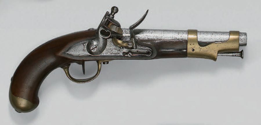 Null Pistolet de cavalerie à silex modèle an IX, canon à pans puis rond poinçonn&hellip;