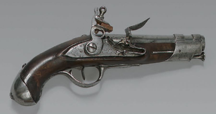 Null Pistolet de gendarmerie à silex modèle 1770, canon à deux pans puis rond, t&hellip;