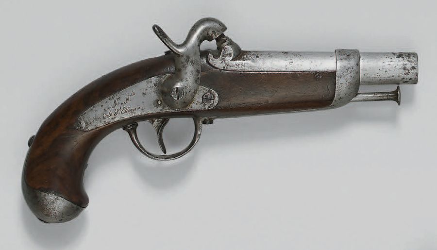 Null Pistolet de gendarmerie à percussion modèle 1842, canon à pans puis rond po&hellip;