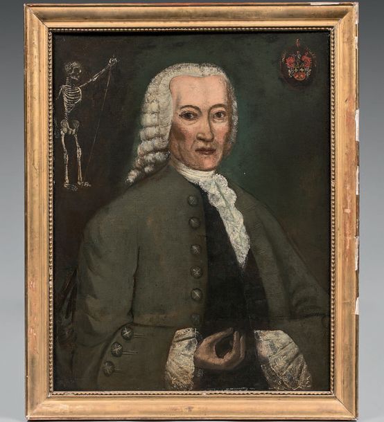 Ecole ALSACIENNE, 1764 
Portrait du médecin Ziegler d'Andolsheim
Sur sa toile d'&hellip;
