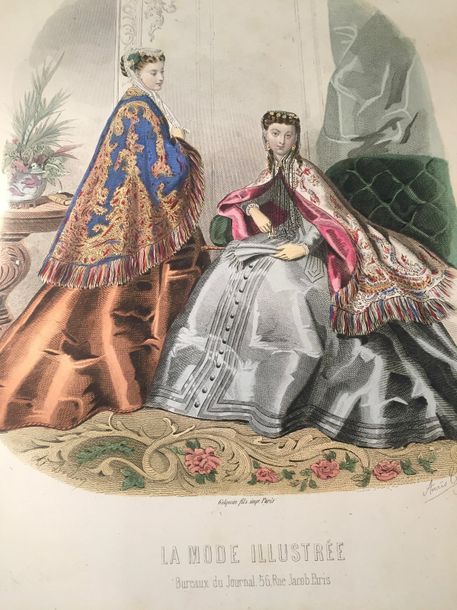 Null 
Lots de gravures de mode en couleur, XIXe siècle. 
La MODE ILLUSTREE, vers&hellip;