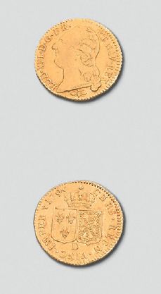 Null Monnaie d'or de 1790 au profil de Louis XVI; diamètre 25 mm, poids 8 g.
Épo&hellip;