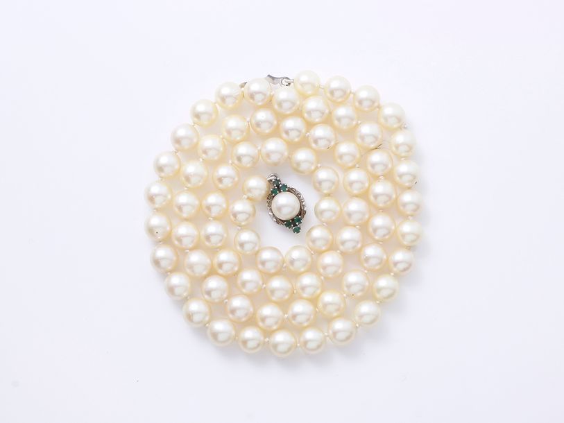 Null Collier composé d’un rang de perles de culture d’environ 6.9 à 7.4 mm. Il e&hellip;