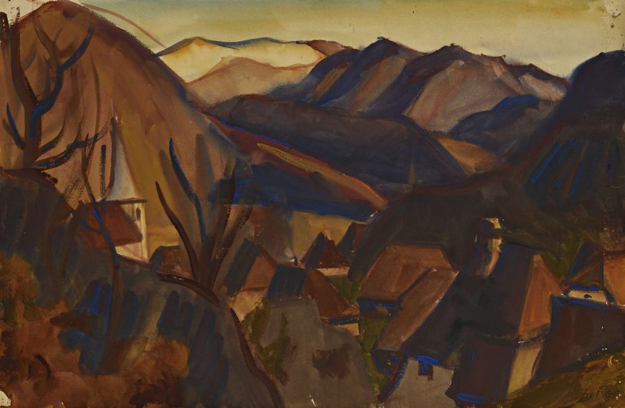 Null Jules Emile ZINGG (1882-1942) Paysage de montagnes (Villar – d’Arène ? ) Go&hellip;