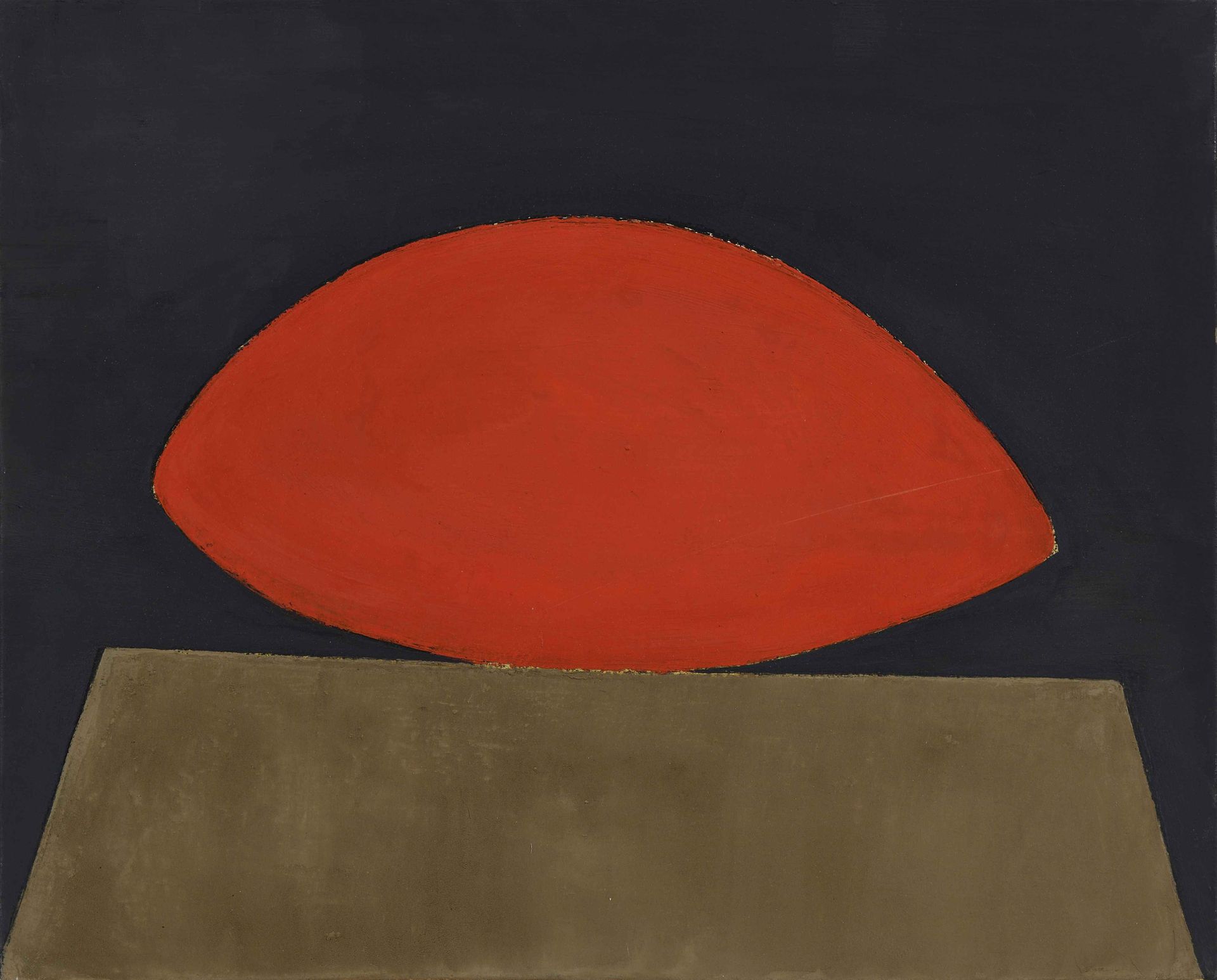 Null Kristine TISSIER (1928 - 2010) Sans titre Huile sur toile. 34 x 61 cm