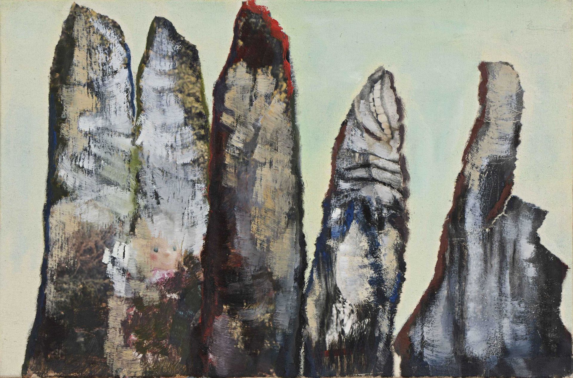Null Kristine TISSIER (1928 - 2010) Sans titre Technique mixte sur toile. 27 x 4&hellip;