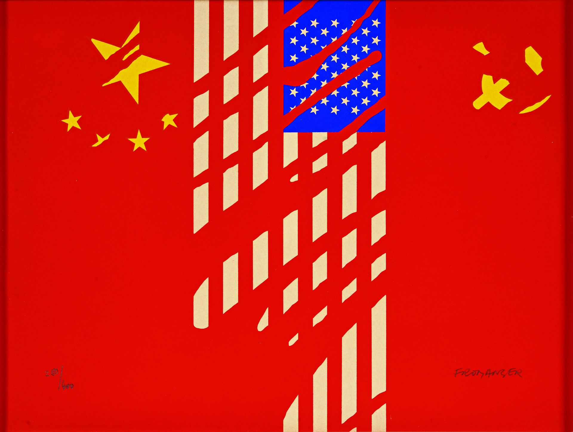 Null 13 Gérard FROMANGER (Né en 1939) China, USA, URSS, 1971 Sérigraphie en coul&hellip;