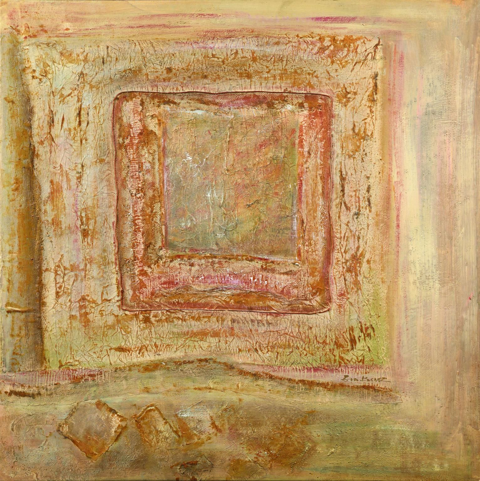 Null 87 Eva KOSNER : Lumière Composition au carré Huile sur toile, signée en bas&hellip;