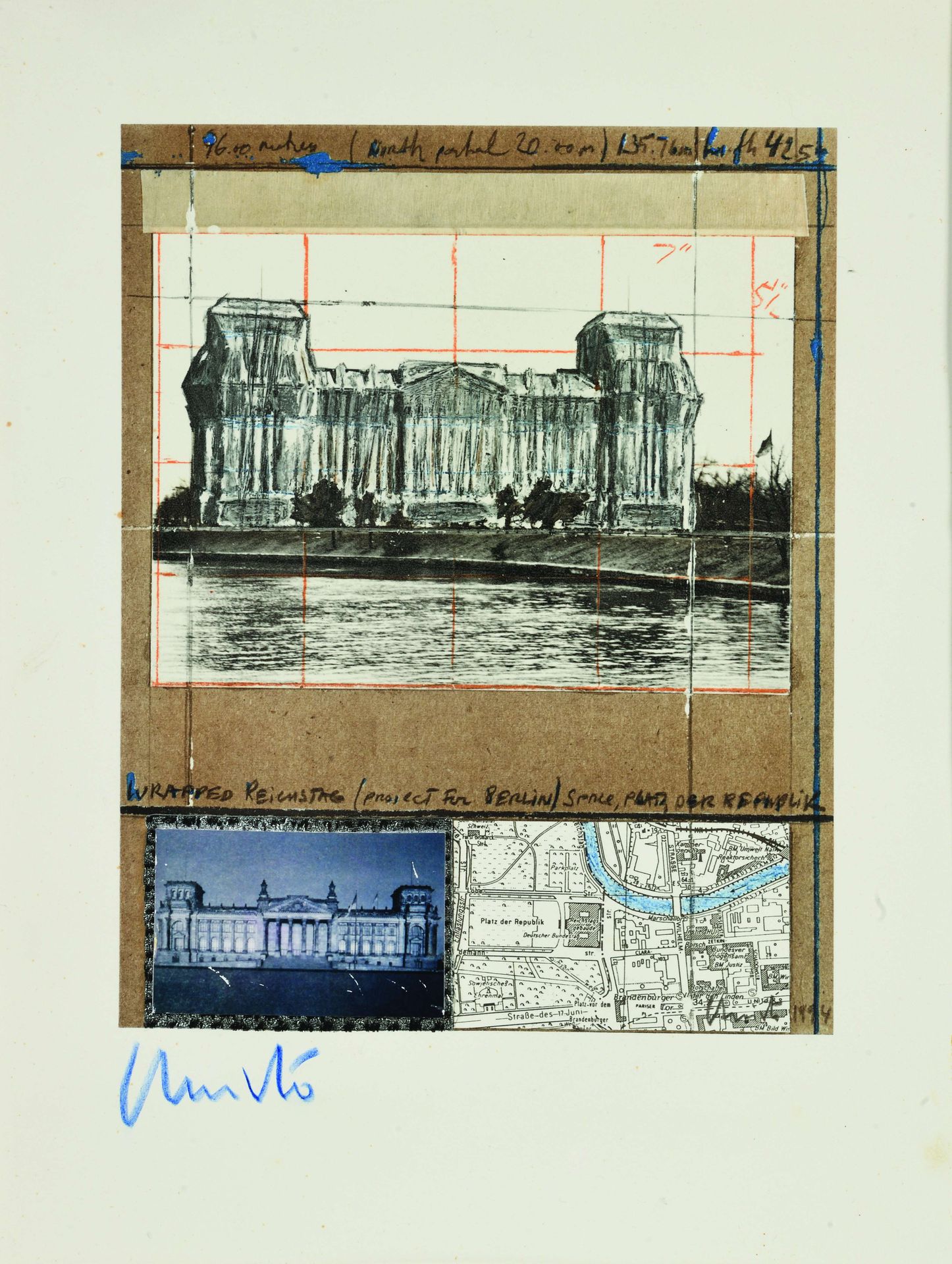 Null 20 CHRISTO (1935 – 2020) Reichstag Photolithographie, une vue en bas à gauc&hellip;