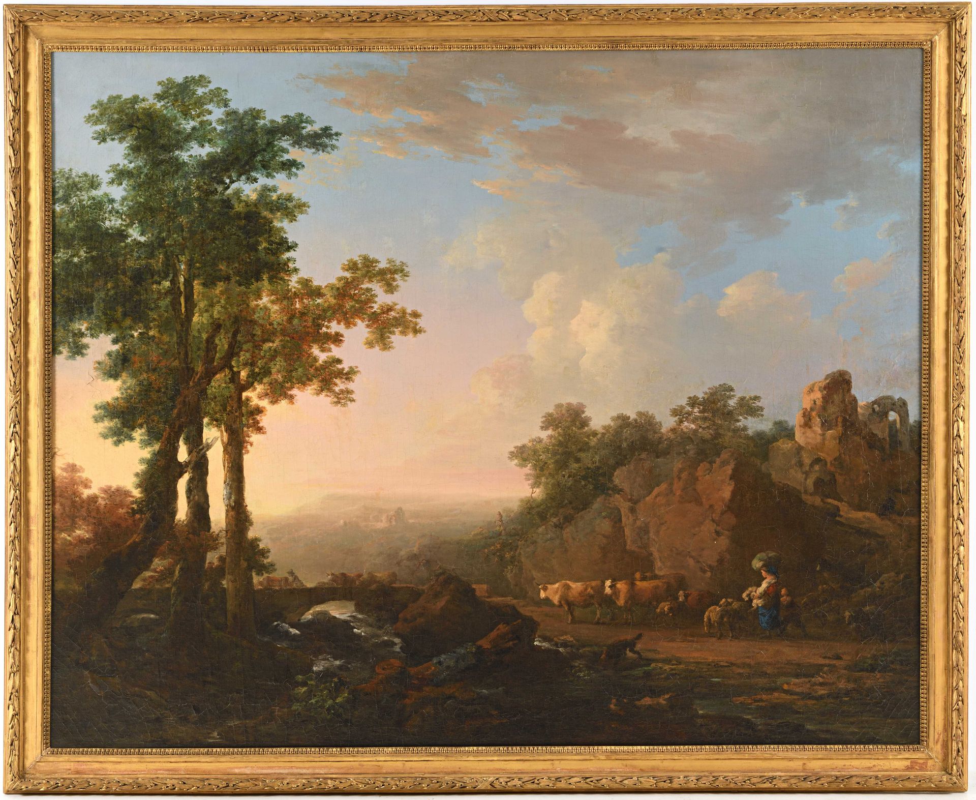 Null Francesco CASANOVA (Londres, 1727-Brühl, 1802) Rentrée du troupeau au solei&hellip;
