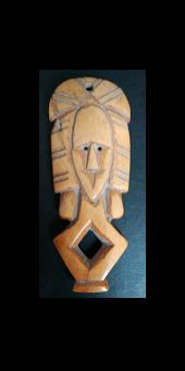 Null Passport mask. West Africa. Carved bone. Approx 6/9CM.