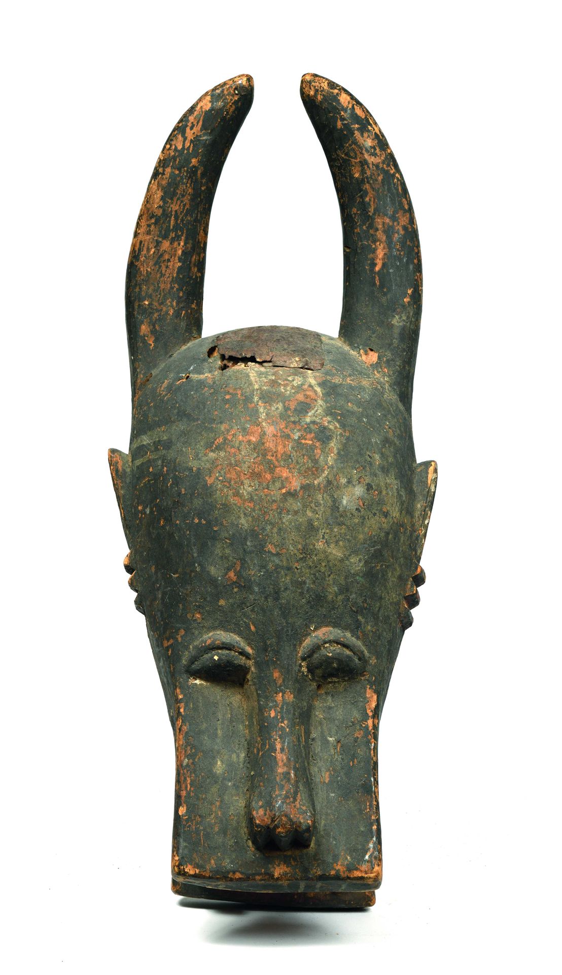 Null Baule (Elfenbeinküste) - Maskenhelm "GULI" Holz / Metall 20. Jahrhundert - &hellip;