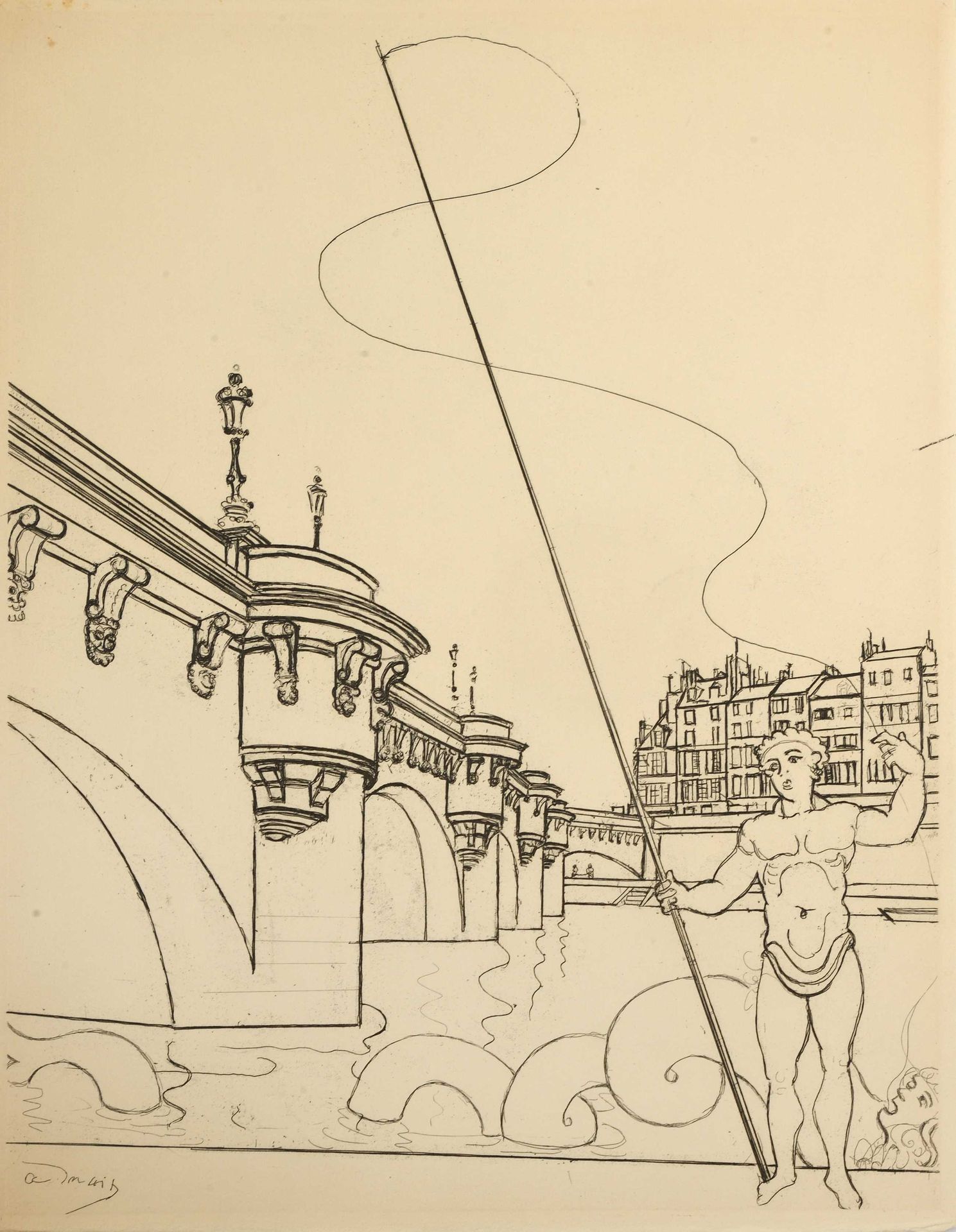 Null D après André DERAIN (1880-1954) Le Pont - Neuf, Paris (1937) Eau Forte sur&hellip;