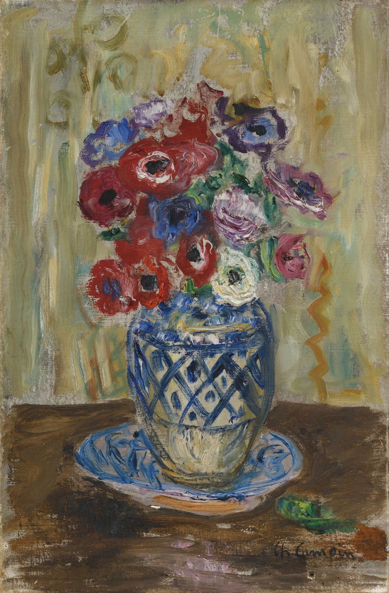 Null Charles CAMOIN (1879-1965) Vase de fleurs Huile sur toile. Signée en bas à &hellip;