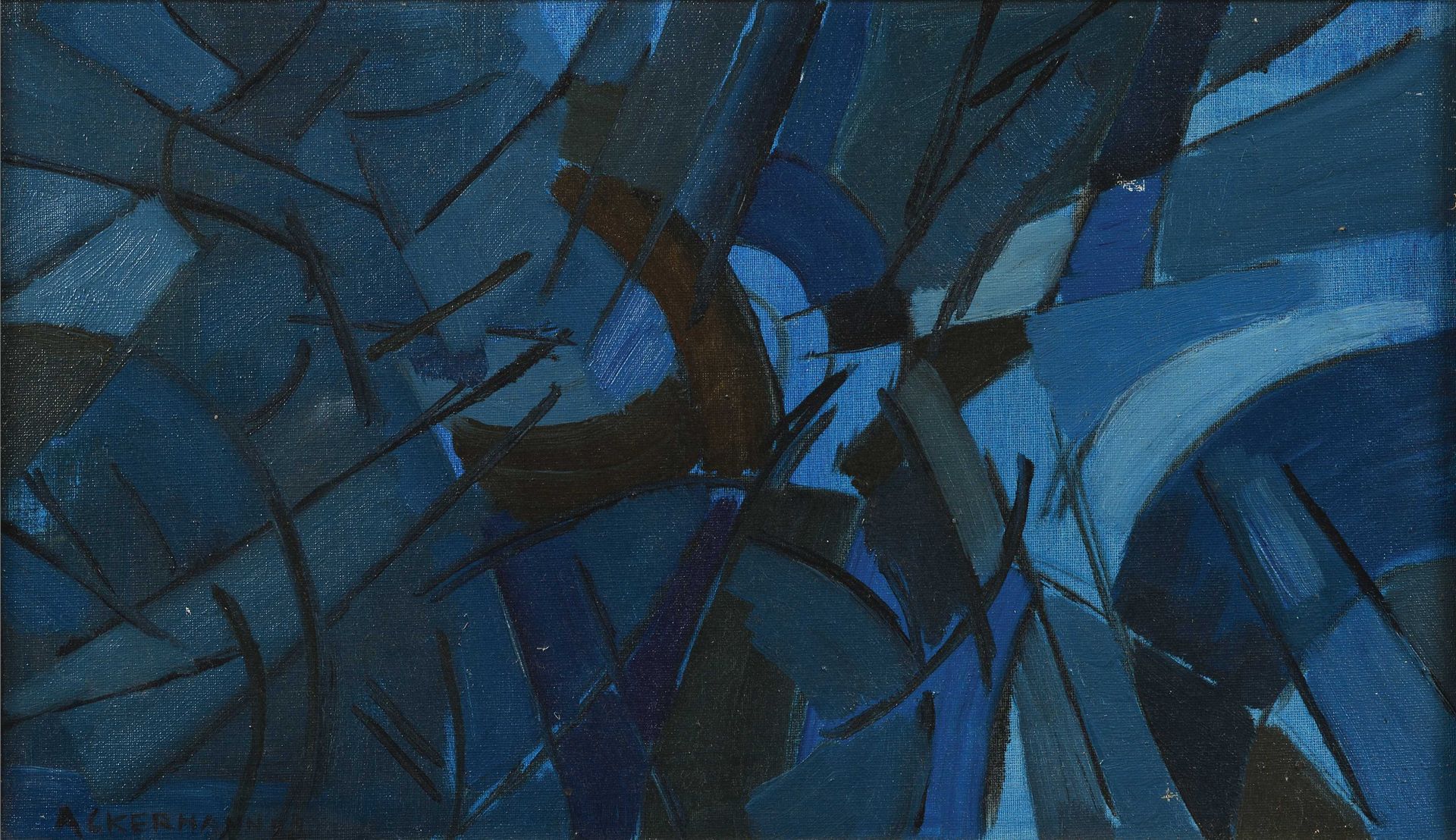 Null Paul ACKERMAN (1908-1981) Composition 6 Huile sur toile. Signée en bas à ga&hellip;