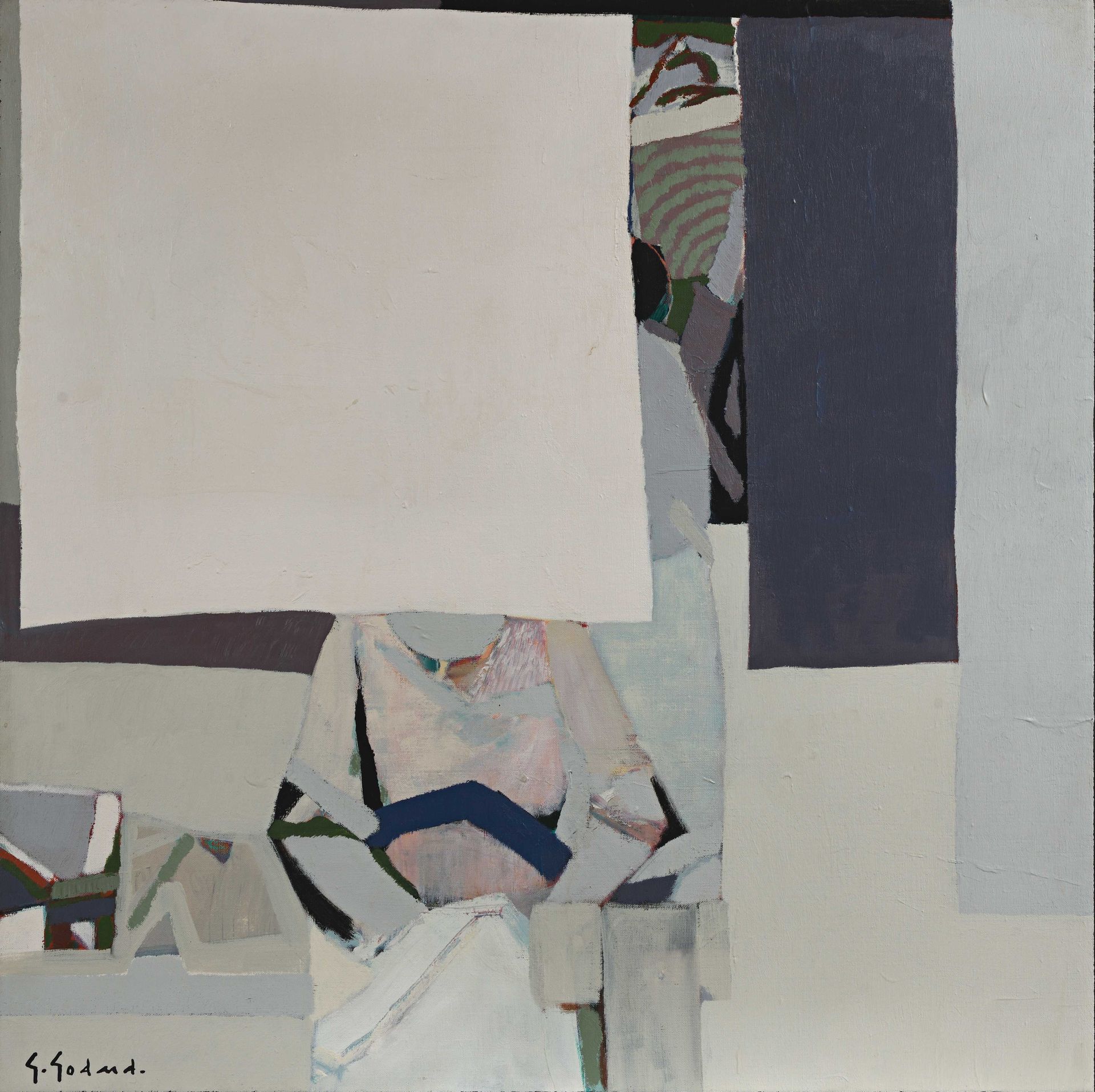 Null Gabriel GODARD (Né en 1933) Les laveuses, 1983 Huile sur toile. Signée en b&hellip;