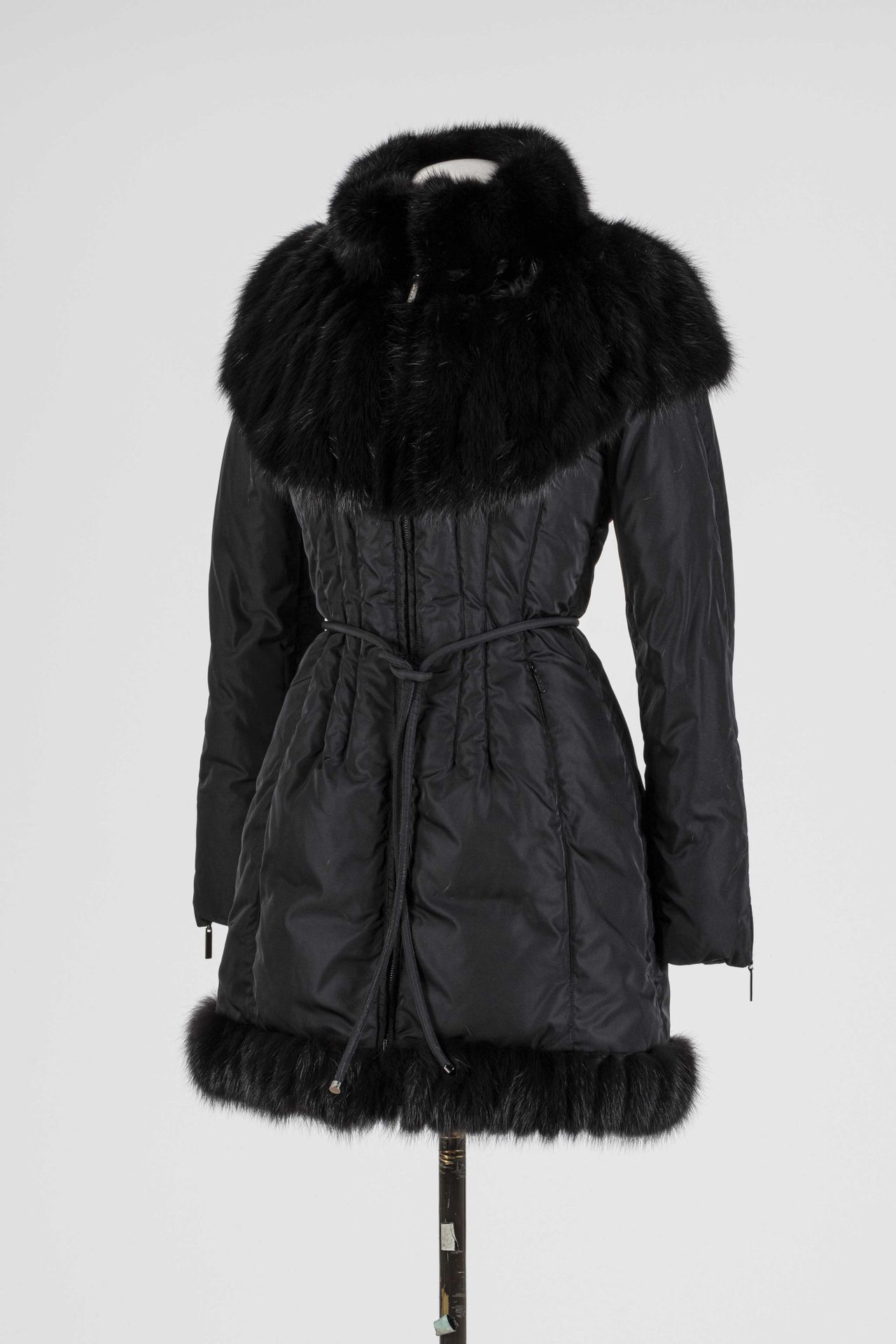 Null ROBERTO CAVALLI: black polyester anorak, goose feather interior, collar and&hellip;