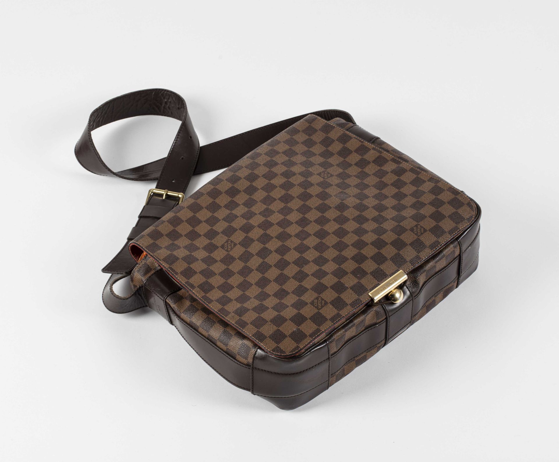 Louis Vuitton Bastille Shoulder Bag in Ebene Damier Canvas and Brown