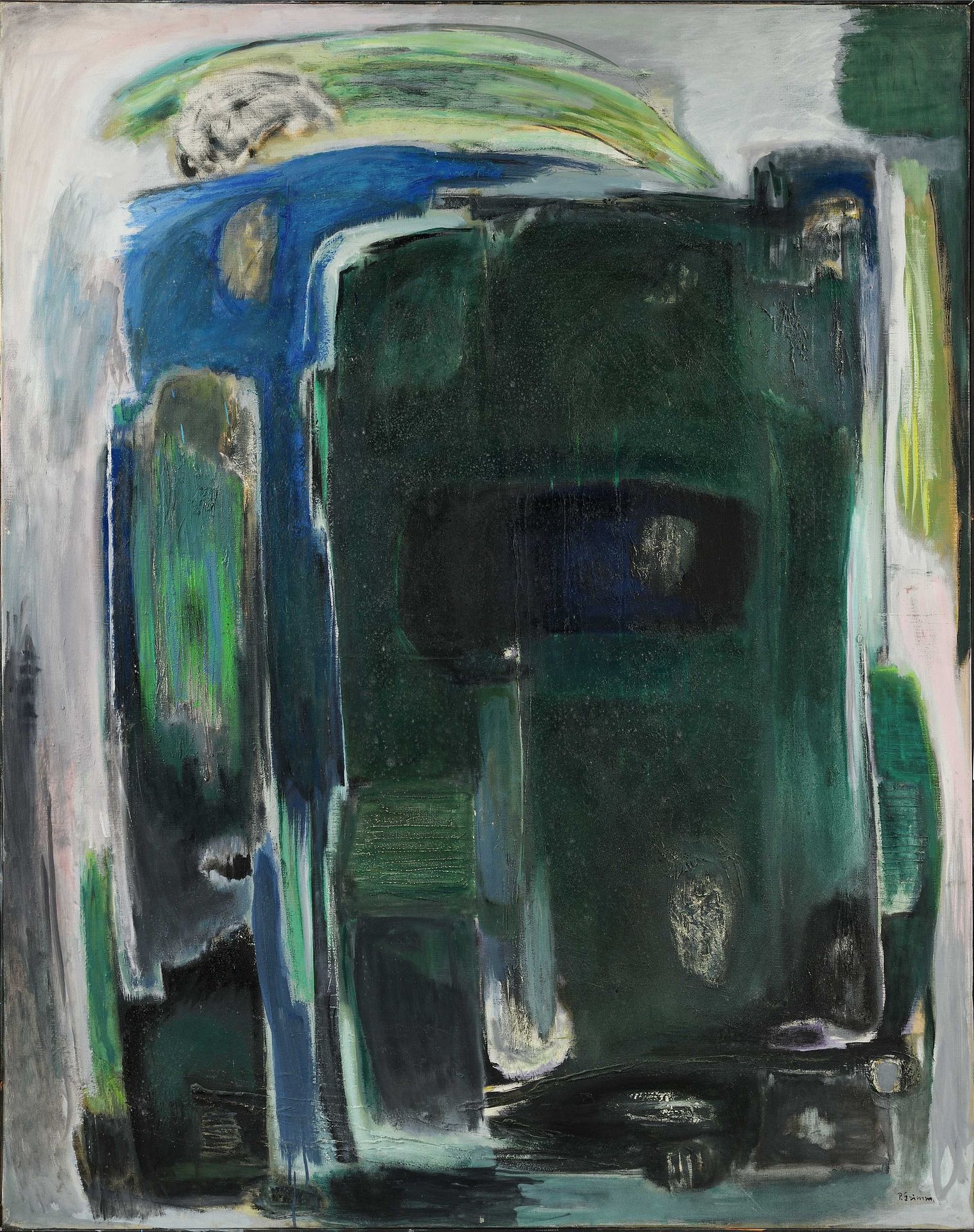 Null Pierre GRIMM (1898-1979) Composition abstraite Huile sur toile d origine, s&hellip;