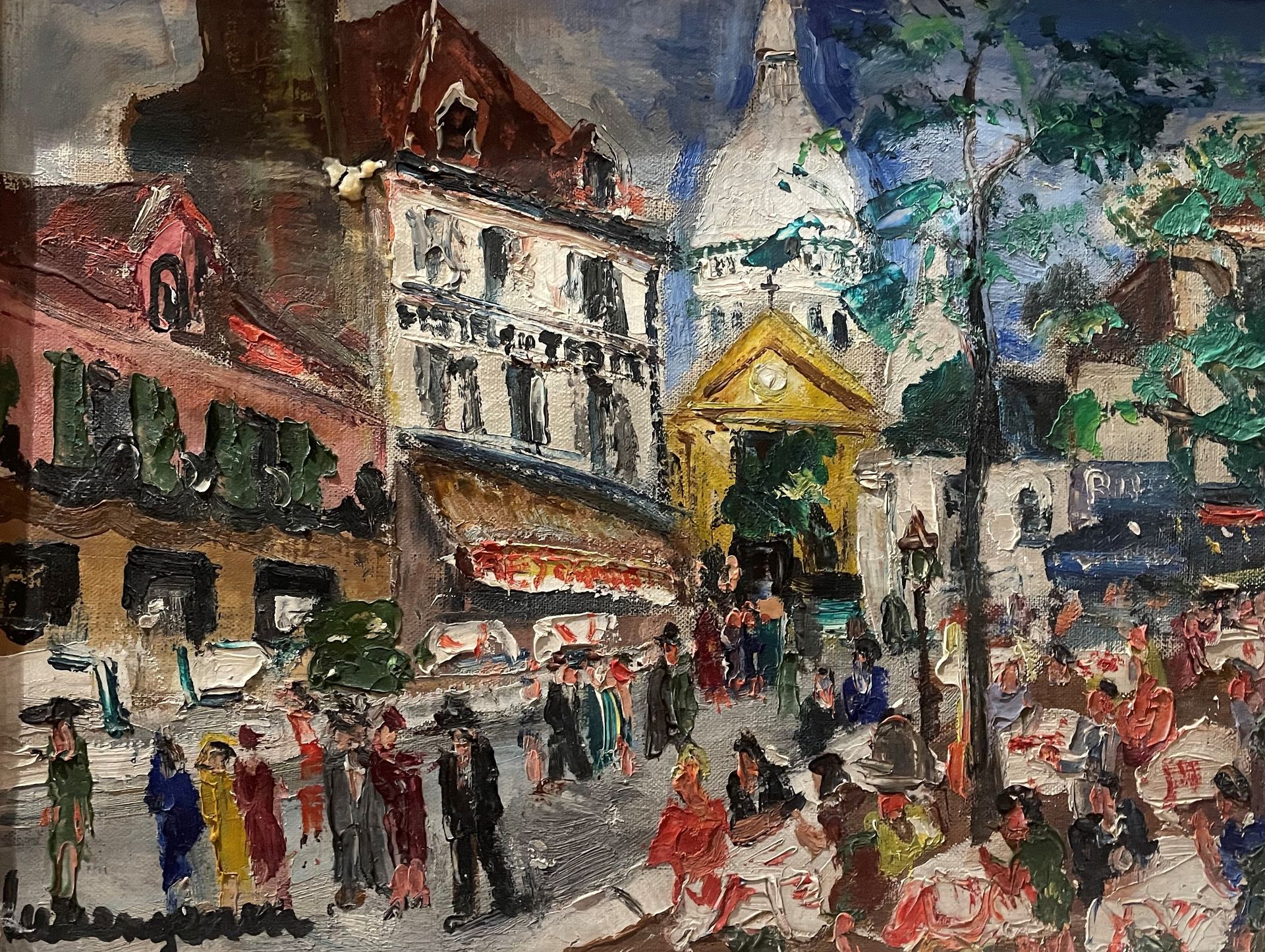 Null Lucien GENIN (1894-1958) Vue de Montmartre Huile sur toile signée en bas à &hellip;