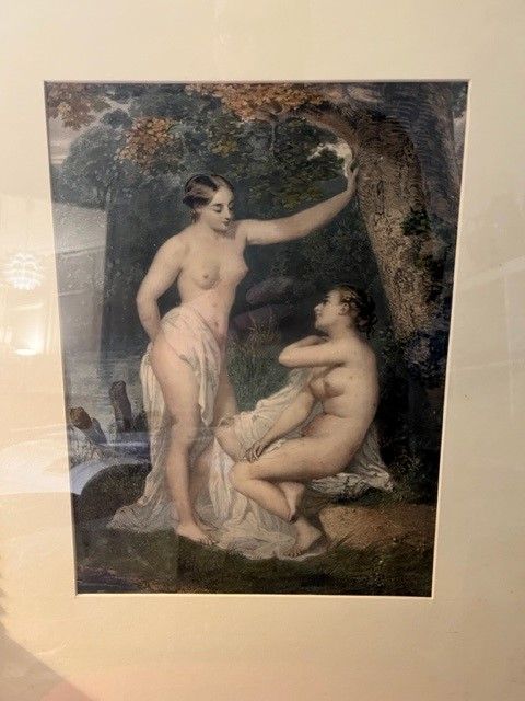 Null Deux femmes nues Gravure en couleurs. 48 x 67 cm