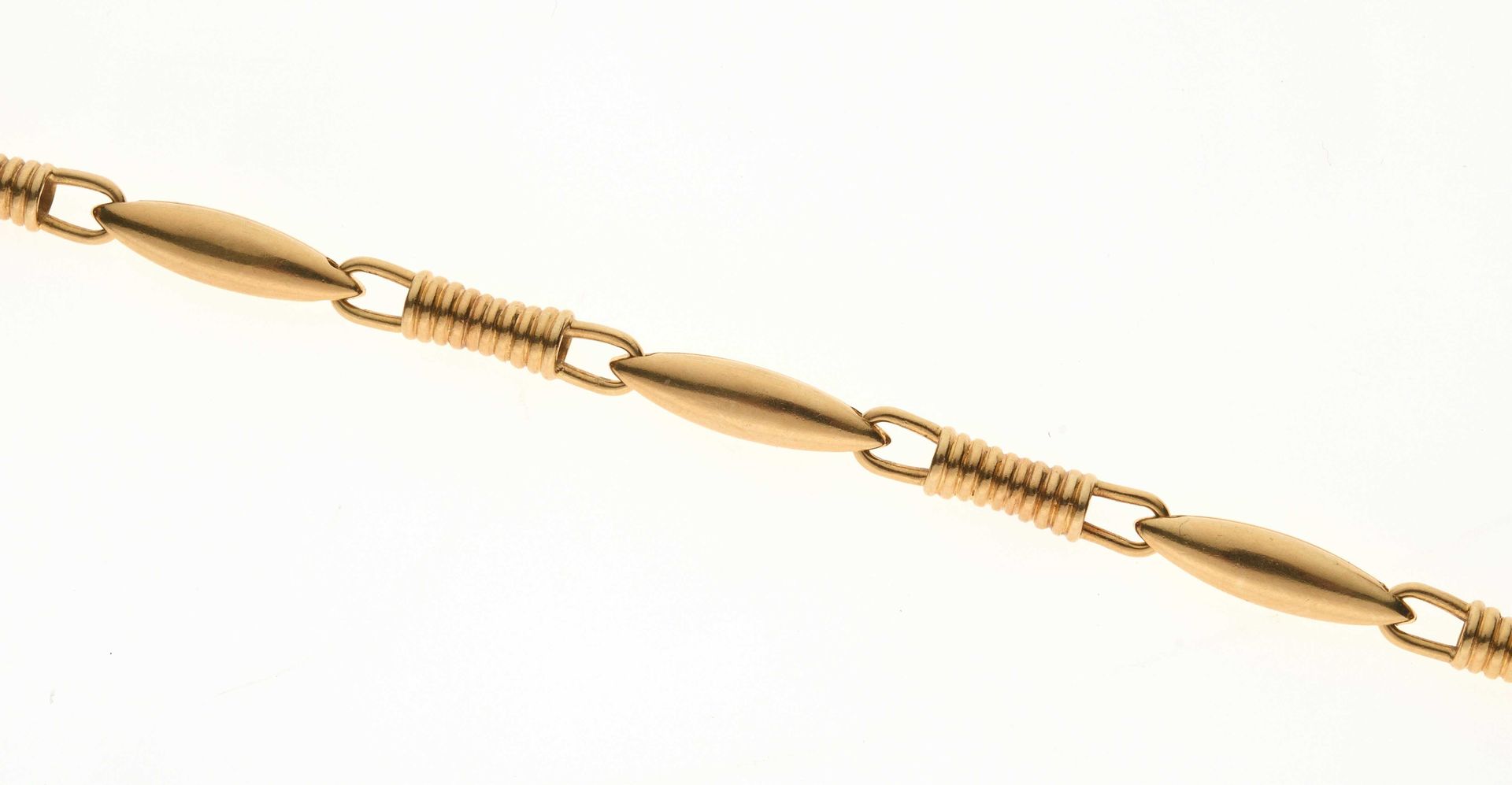 Null 39 MELLERIO Bracelet en or jaune 18K (750 ) à mailles olive et corde. Fermo&hellip;