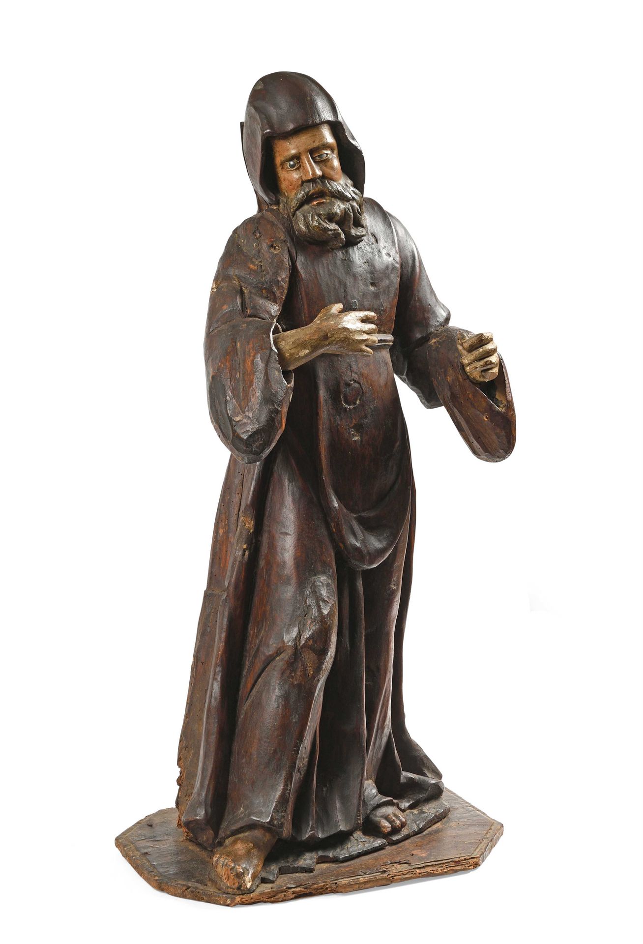 Null 188 Statue en bois sculpté et polychromé représentant vraisemblablement sai&hellip;