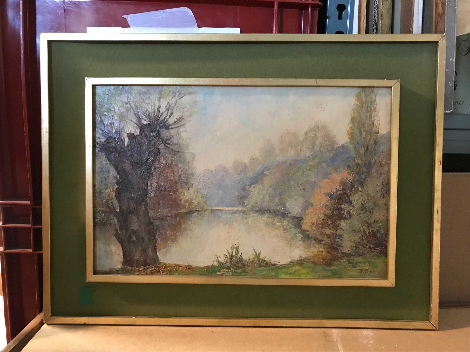 Null KEUFER. Landscape. Oil on panel, signed lower right P. Keufer 29.5x39cm