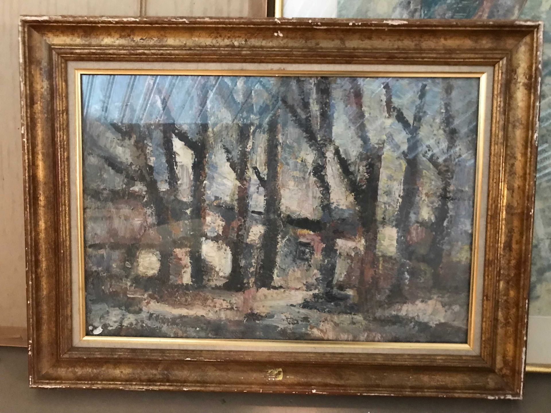 Null Jean POLLET LECLERCQ 《树》 Isorel上的油画，底部签名 36 x 53 cm
