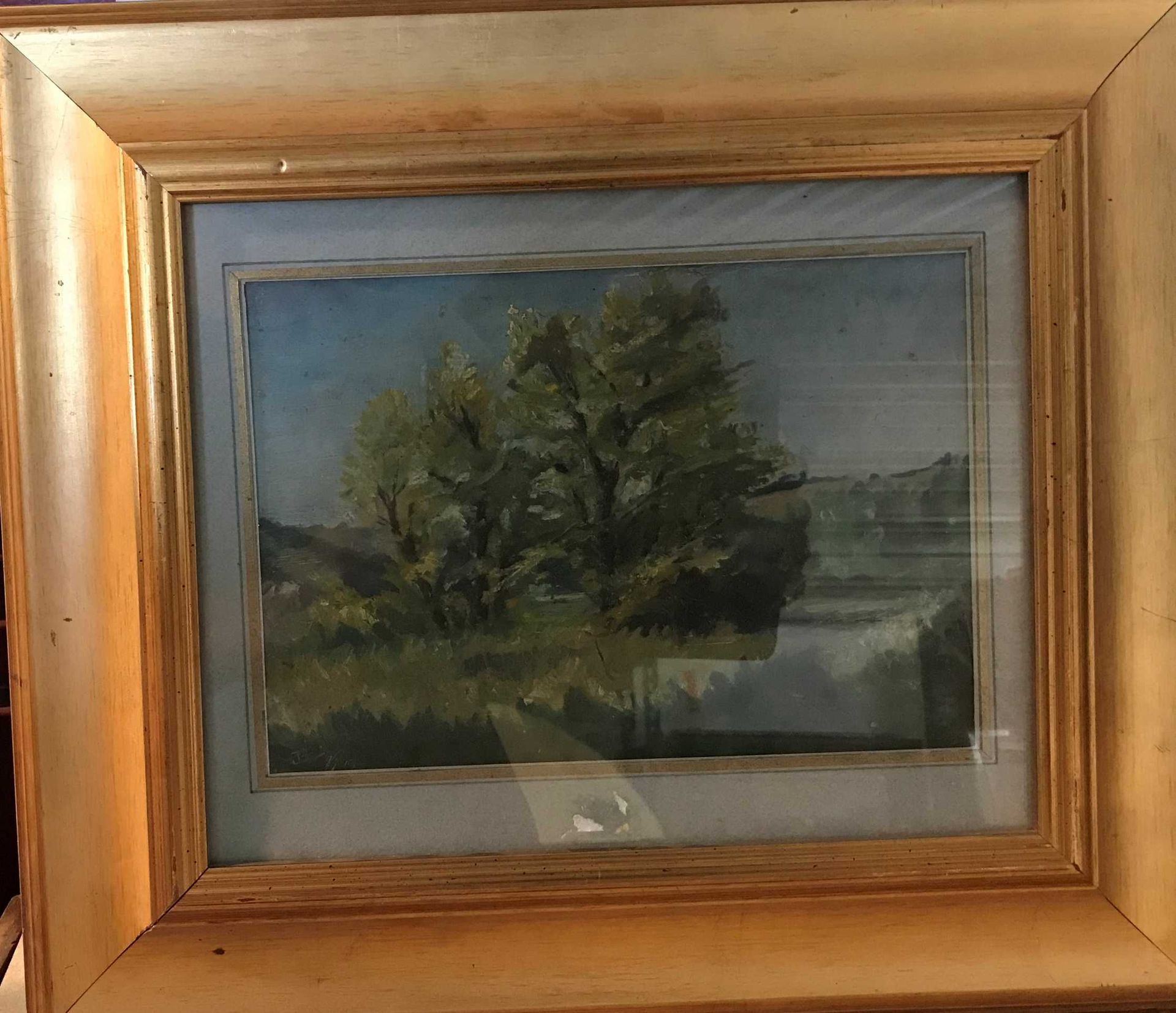 Null School early twentieth century Landscape with trees Oil on cardboard, dated&hellip;