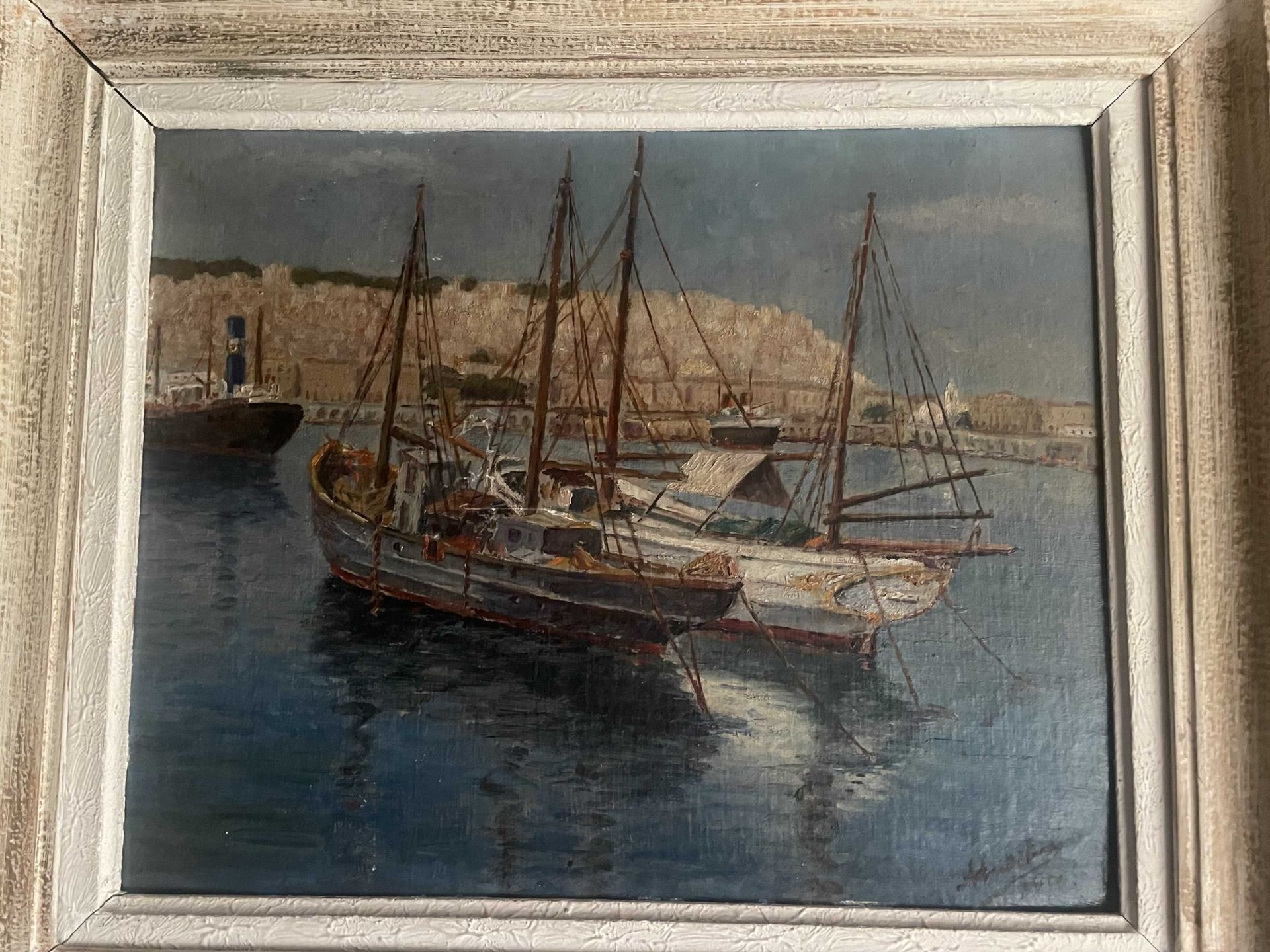 Null Escuela del siglo XX
Puerto de Argel, 1936
Óleo sobre cartón. 
Lleva una fi&hellip;