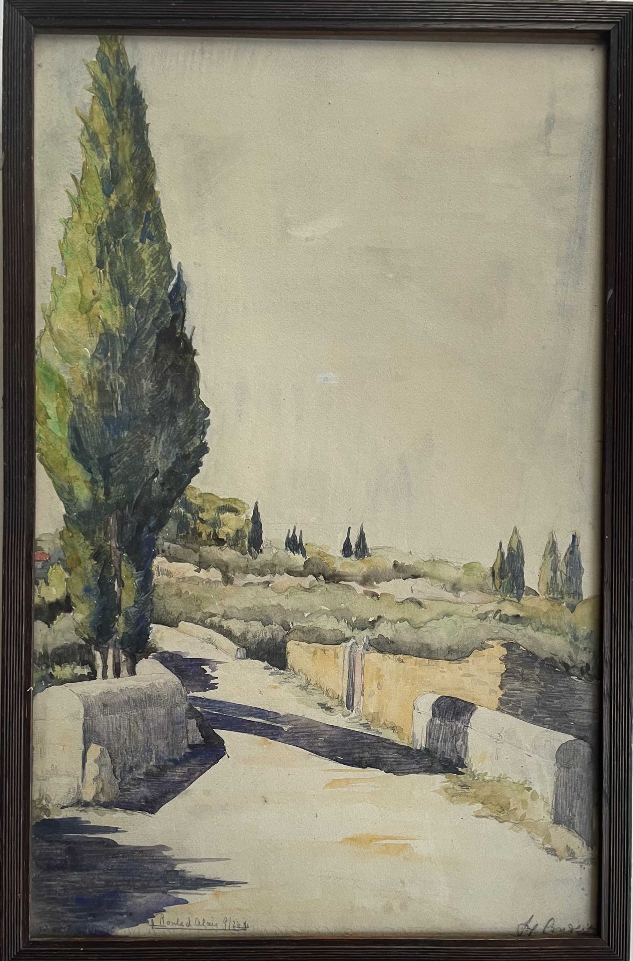 Null MODERN SCHOOL 
Road to Allais
Watercolor on paper. 
Signed, titled and date&hellip;