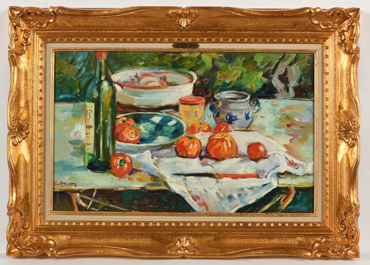 Null Max AGOSTINI (1914-1997) Still life with tomatoes Oil on canvas. Signed low&hellip;