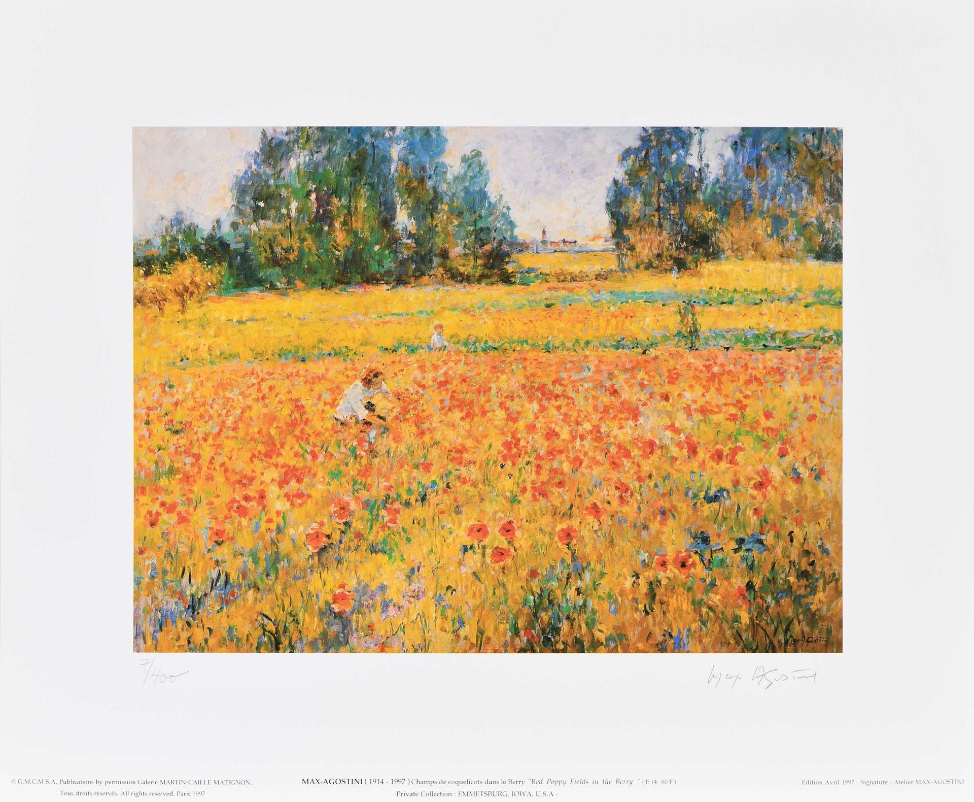 Null 马克斯-阿戈斯蒂尼（1914-1997）的一批约120幅版画，Champs de coquelicots dans le Berry Edition &hellip;