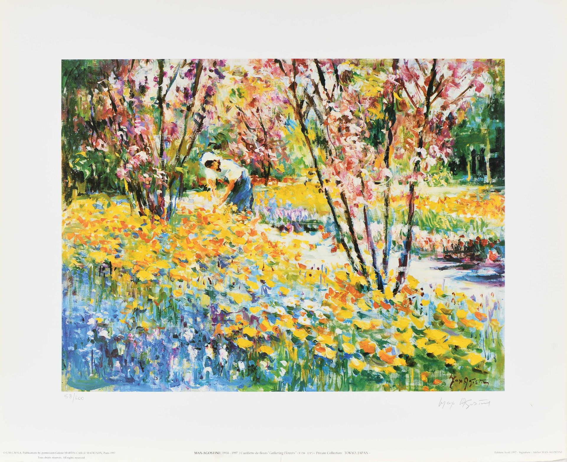 Null Un lotto di circa 80 stampe di Max AGOSTINI (1914-1997) Cueillette de fleur&hellip;