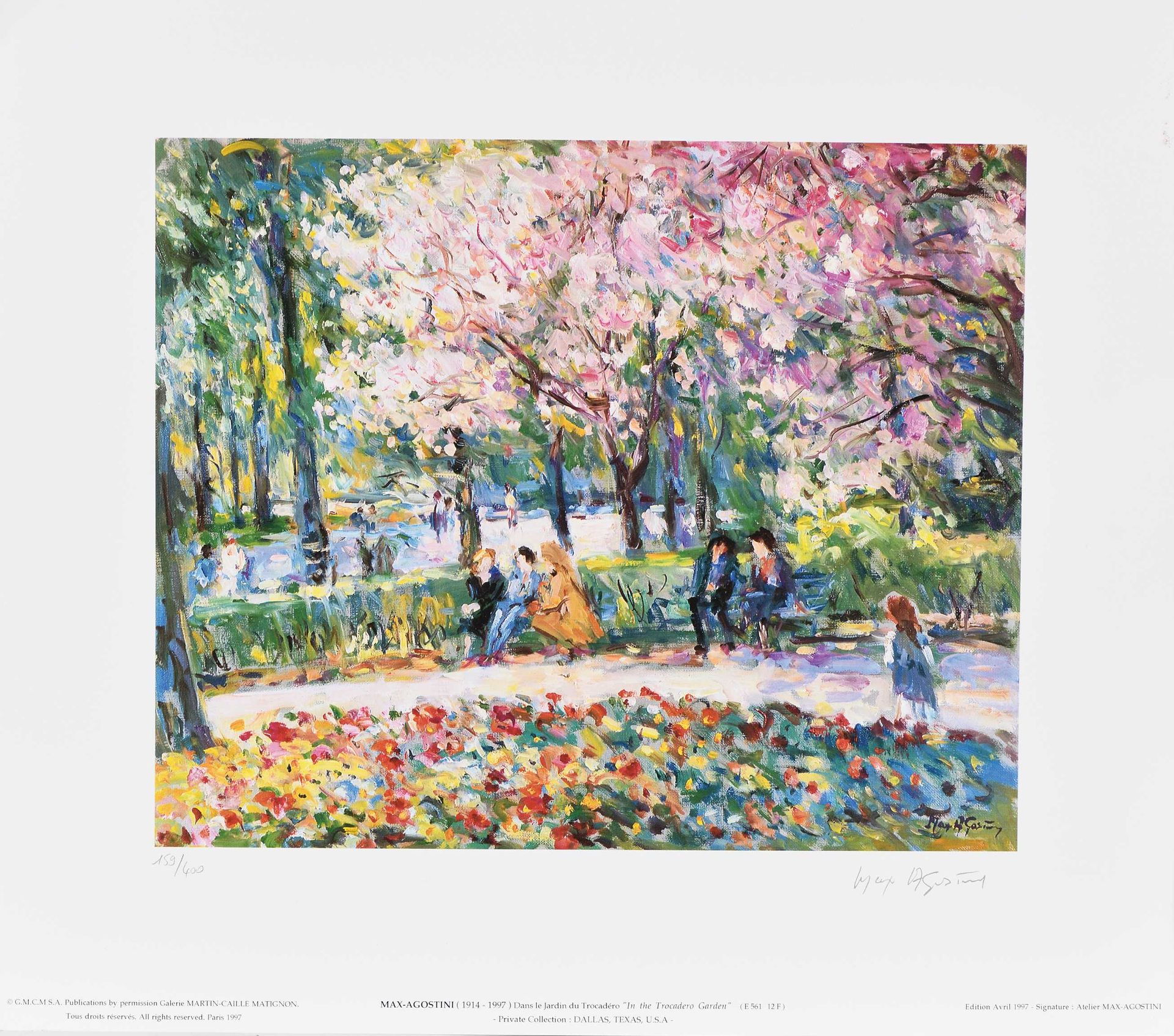Null Ein Set von ca. 120 Drucken von Max AGOSTINI (1914-1997) Le jardin du Troca&hellip;