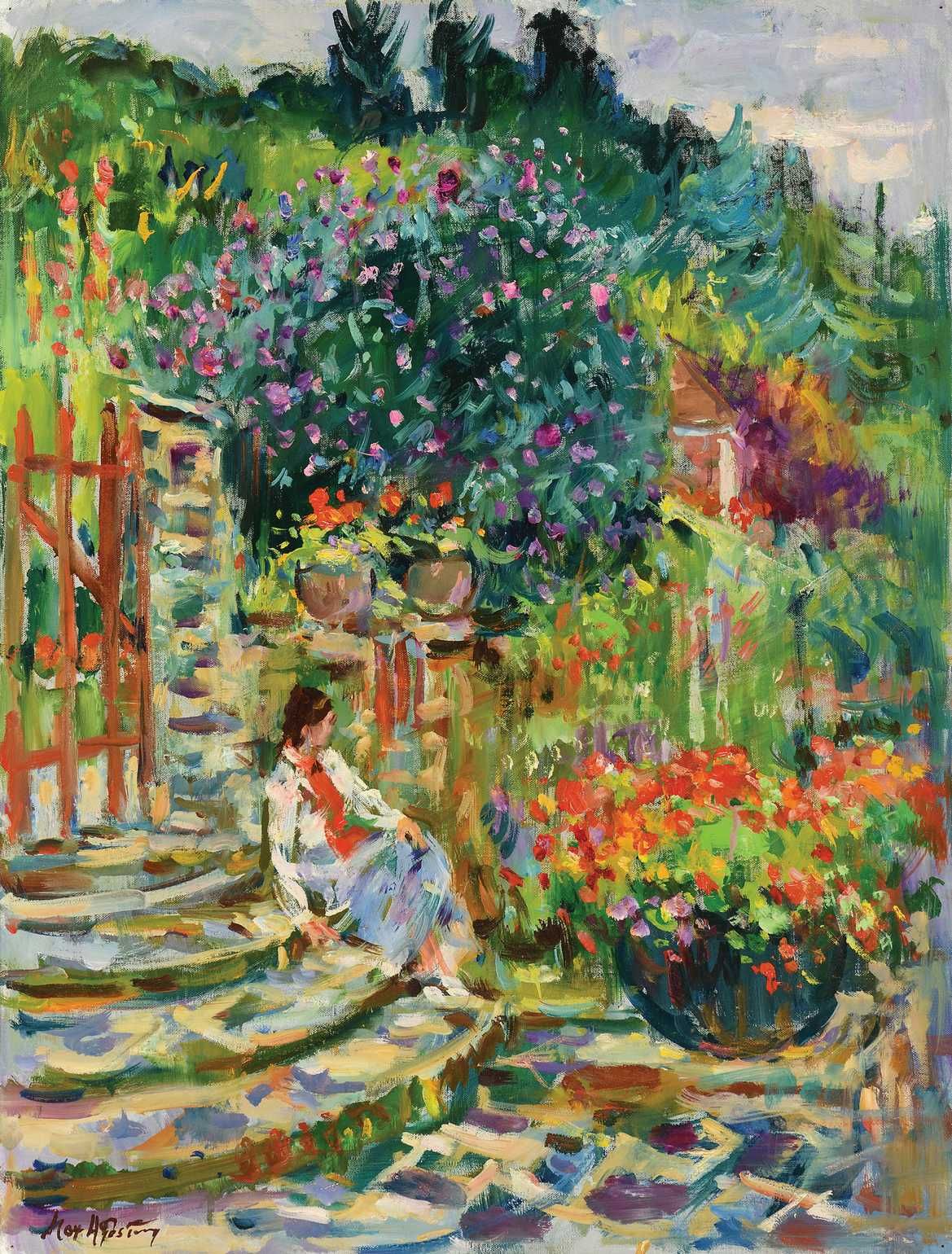 Null Max AGOSTINI (1914-1997) 坐在台阶上的女人，1982 布面油画。61 x 50 cm (D77) 参考文献：Janet Gre&hellip;