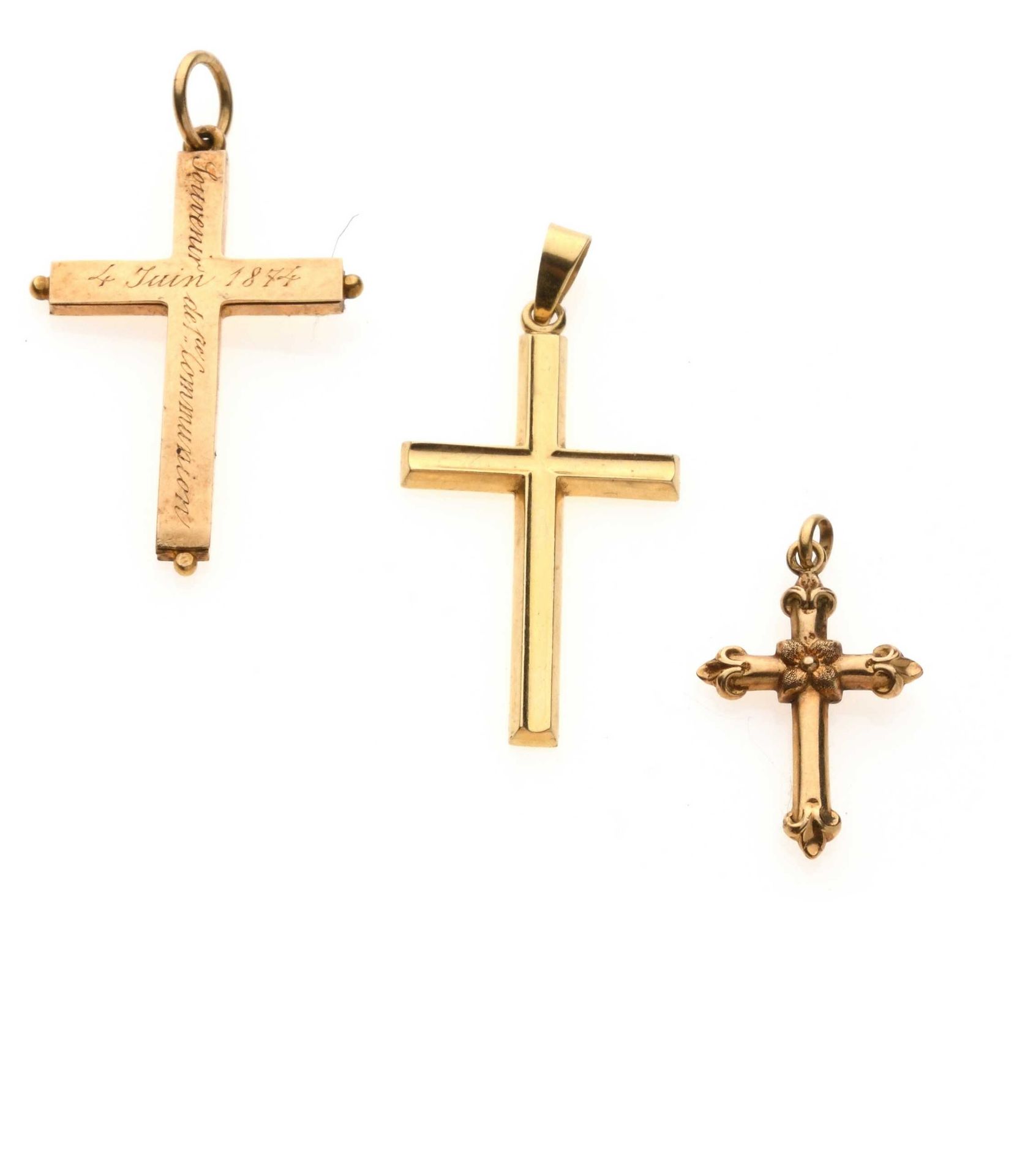 Null Lot of 81 crosses in 18k (750 ) yellow gold. Total gross weight: 10.06 g