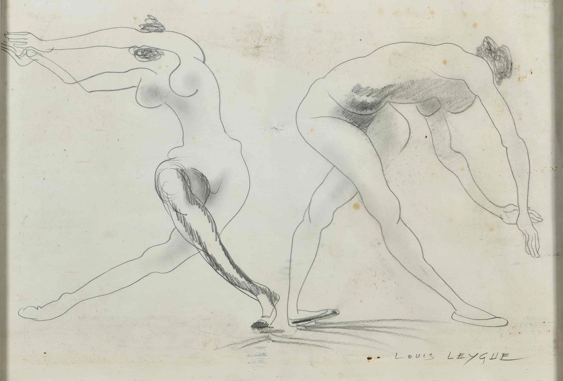 Null Louis LEYGUE (1905 1992) Etude de danseuses Mine de plomb sur papier. Signé&hellip;